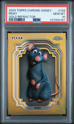 2024 TOPPS CHROME DISNEY #129 REMY GOLD REFRACTOR /50 PSA 10