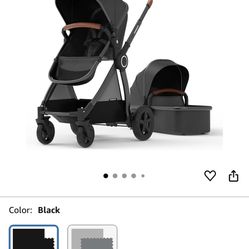 Mompush Ultimate2 Baby Stroller for Toddler and Infant with Newborn Bassinet Mode and Reversible Seat, Full-Size Stroller for Comfortable Outings with
