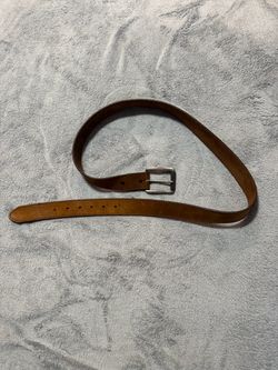 Justin Boots Brown Leather Belt with Silver Buckle