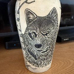 Wolf Print Vase