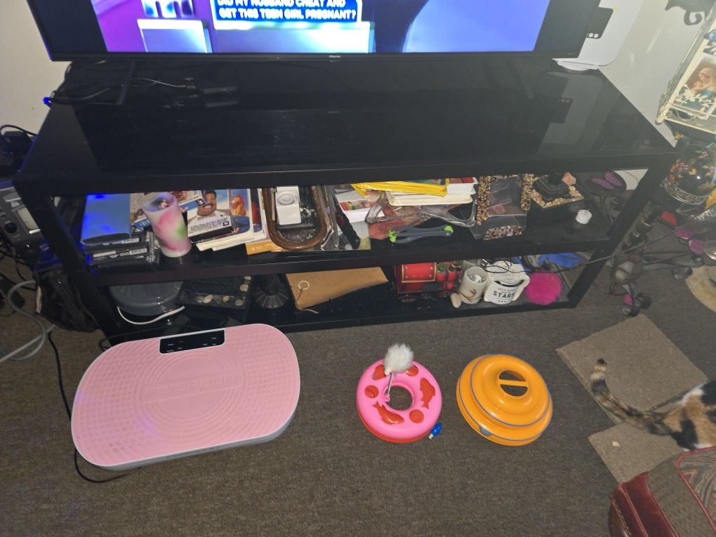 Black Glass T.V. Stand 3 Shelve. 