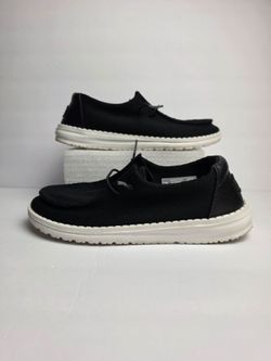 Hey Dude Wendy Hex Women's Slip-On Loafer Black woth Faux Leather Size 7