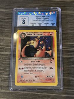 2000 POKEMON 1ST EDITION TEAM ROCKET DARK CHARIZARD HOLO 4/82 CGC 8