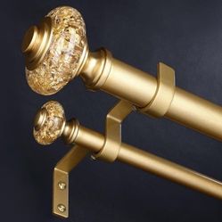[GOLD DOUBLE CURTAIN ROD]: Professional designers design and integrate the craftsmanship of jewelry into the design of gold double curtain rods, this 