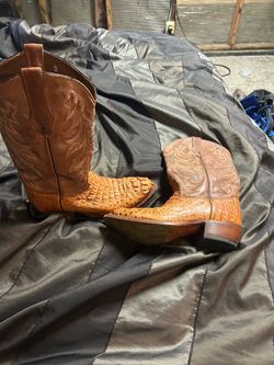 Nile Crocodile printed western boots