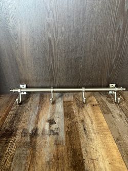 Brushed Nickel Wall-Mount Hook Rail Bar