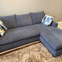 Like New Modern Blue Gray Sectional Sofa w/ Reversible Chaise – Excellent Condition – $550 (Must Go by 3/3)