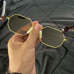 original ray-ban rb3556n octagonal flat lens sunglasses