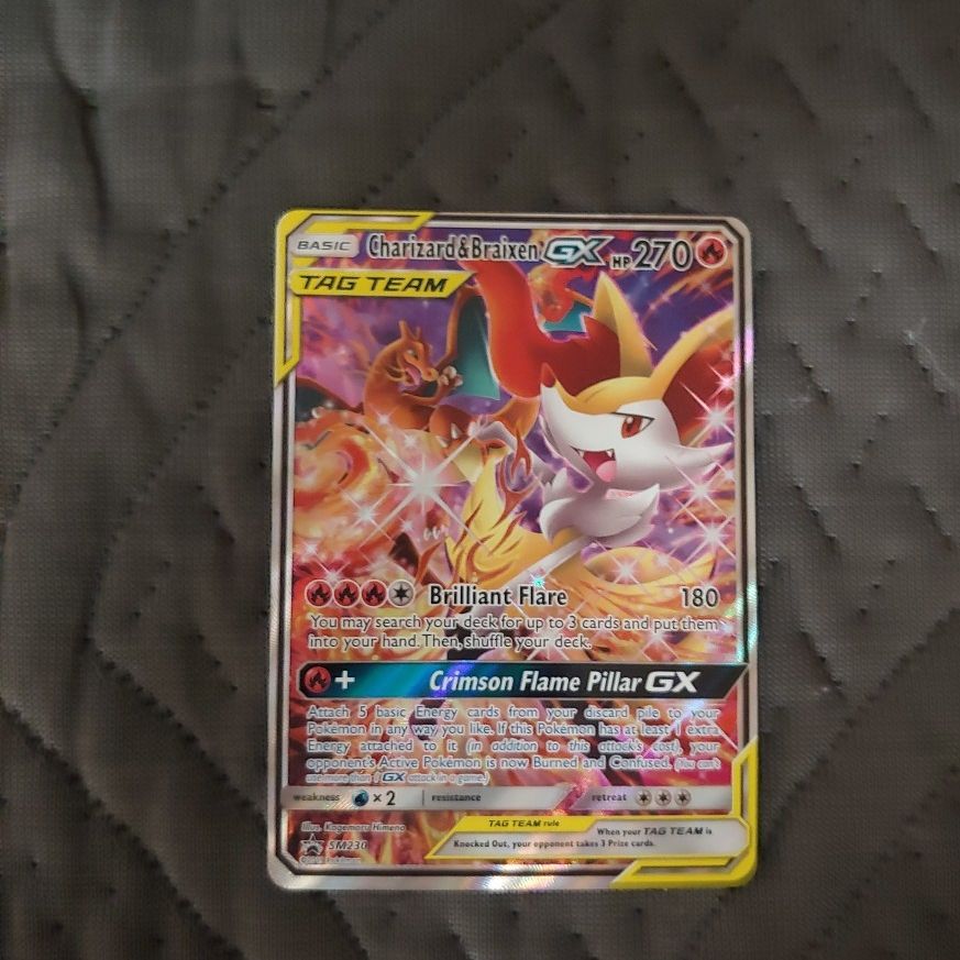 Carta Pokémon Charizard & Braixen Gx Lançamento Em Português em