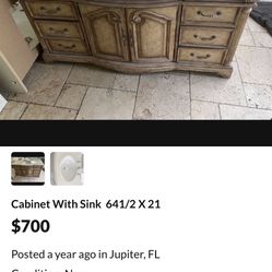 Bathroom  Cabinet Whit Too Marble