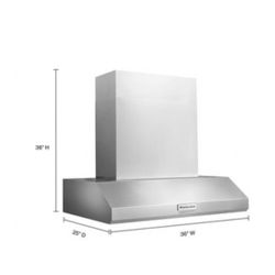 🔥NEW KitchenAid 36" 585 r 1170 CFM Motor  Commercial-Style Wall-Mount Canopy Range Hood KVWC956KSS