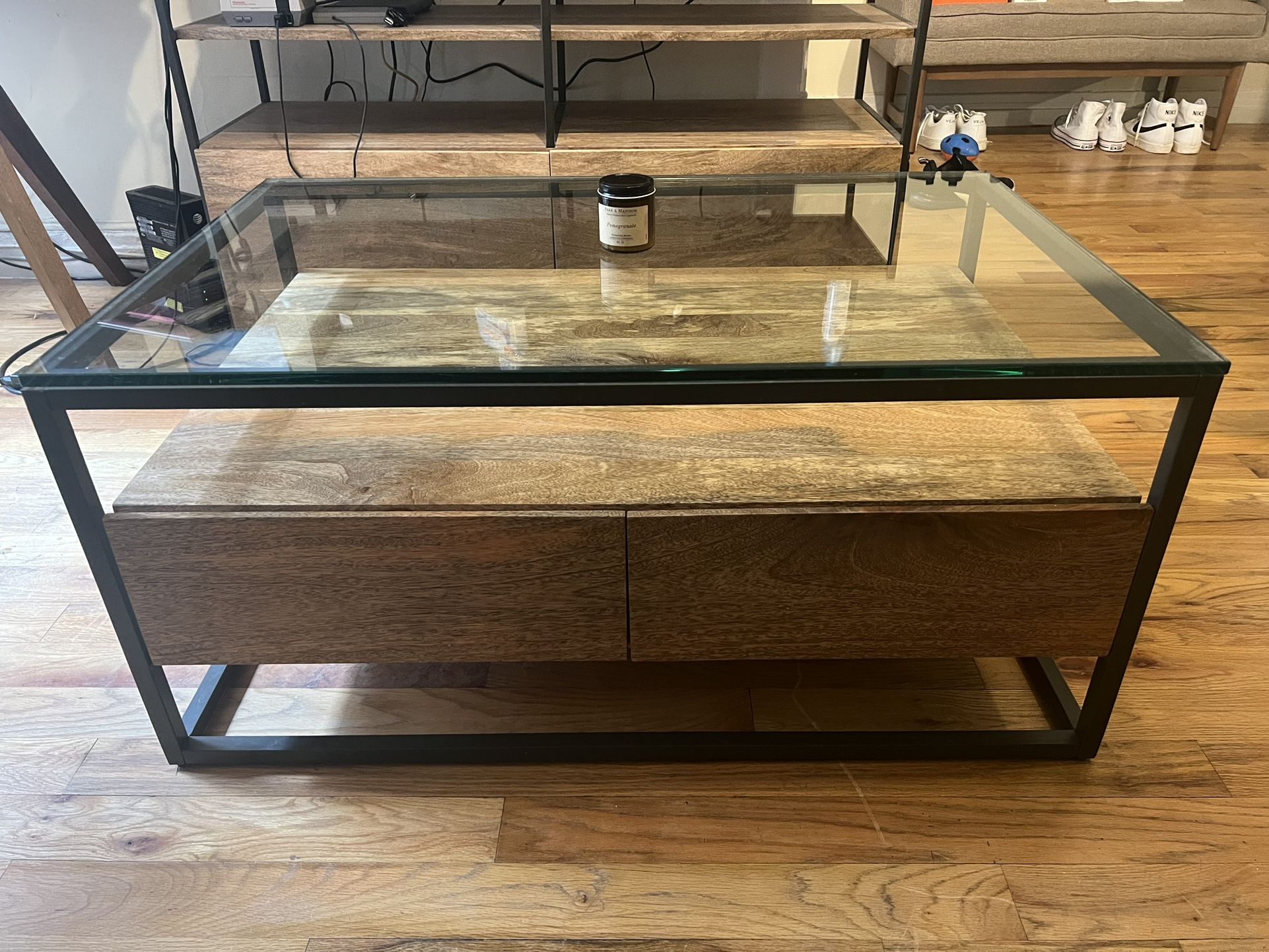 West Elm Box Frame Storage Coffee Table
