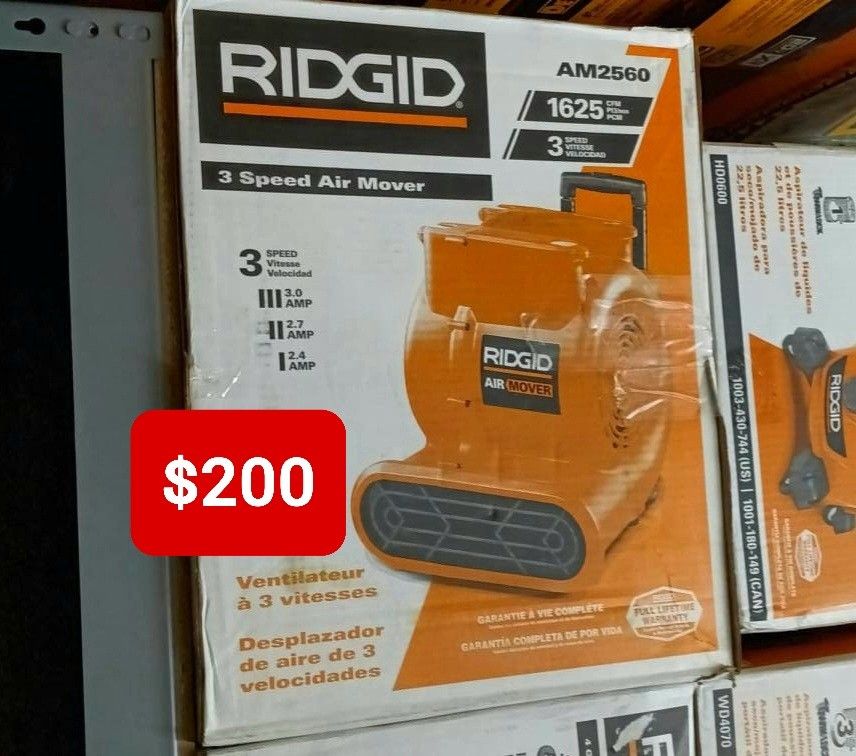 buy prices RIDGID Portable 1625CFM with RIDGID Fan Mover 3 Blower Speed