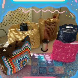 Colorful Big Crochet Bags