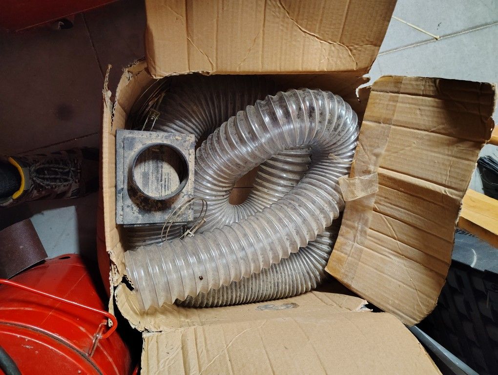 4-Inch Flexible Dust Collection Hose Lot (Approx 10 FT) w/ Fitting
