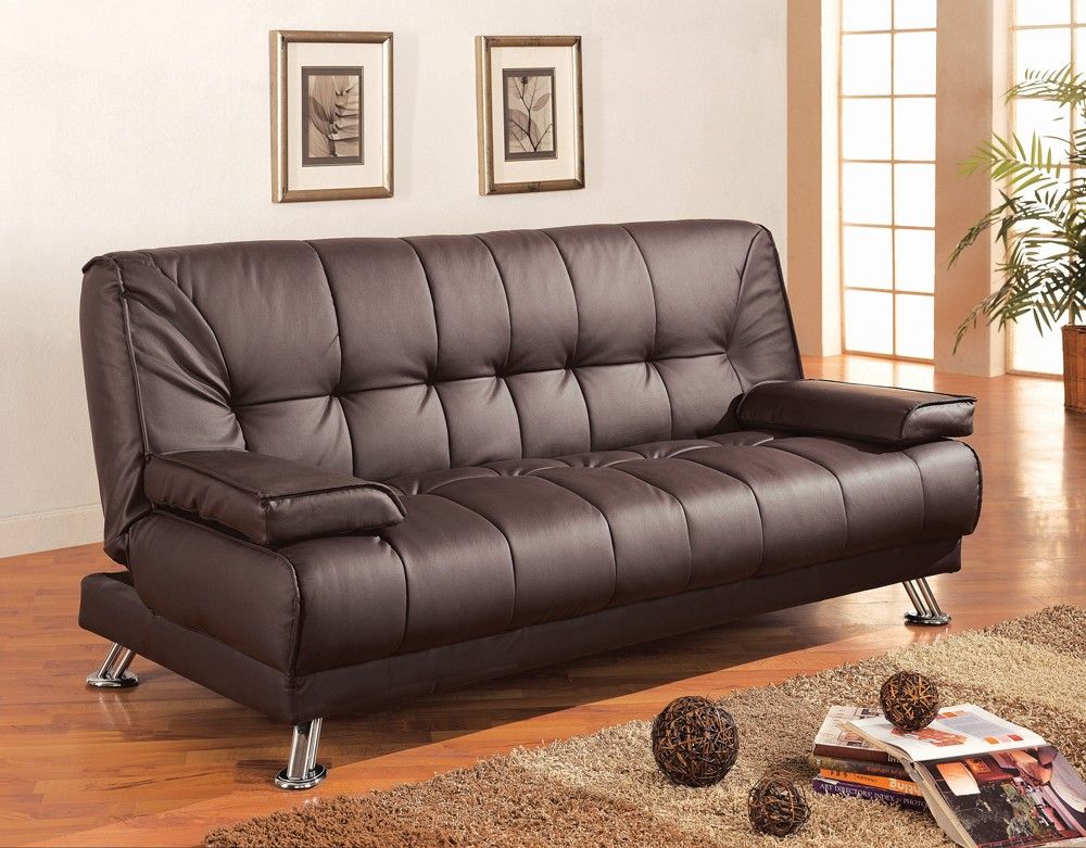 Brown Leather Futon