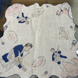 1956 Elvis Presley Handkerchief In Blue