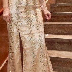 Gold Asymmetrical Couture Gown