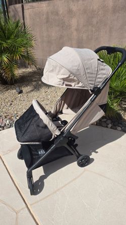 Mompush Nexis Carbon Fiber Lightweight Travel Stroller (Khaki) – Brand New