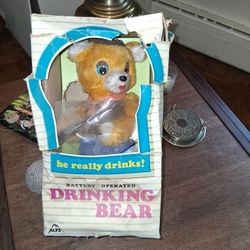 Antique Alps Japan Drinking Bear