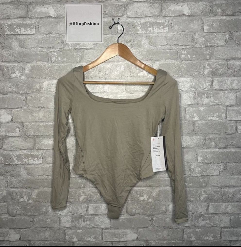 Lululemon Nulu Square Neck Bodysuit Long Sleeve Thong Cut NWT Size Medium (RVSN)