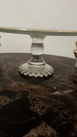 Gold rimmed Cake stand and cups