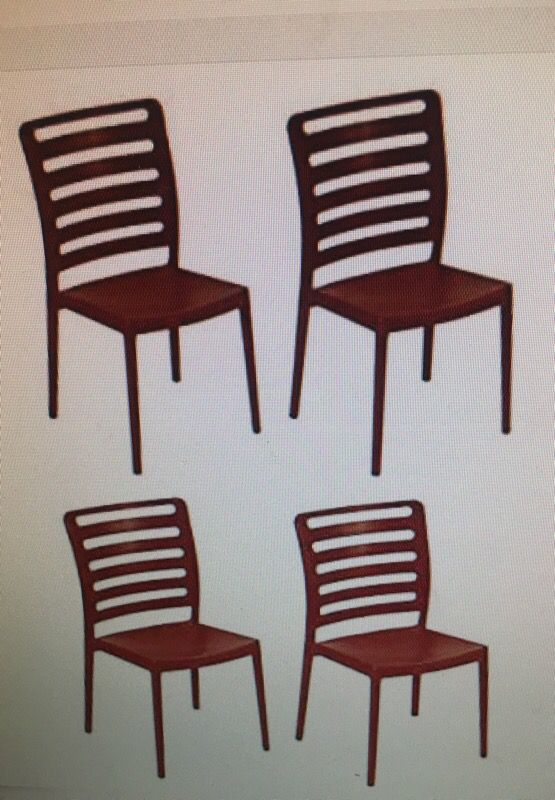 Tensai Diva Chair Plastic covered legs Bordeaux set of 4 chairs