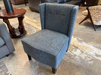 COASTER Blue Fabric Tufted Back Accent Chair