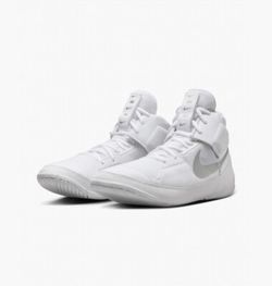Nike Fury Wrestling Shoes White Metallic Silver Size 10.5 Men ao2416-102 New!