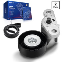 KAX AC Belt & Serpentine Belt Tensioner Kit for Chevy Silverado 1 for Chevy Tahoe/Suburban 2000-2008 & Cadillac Escalade 2002-2008 & GMC Yukon