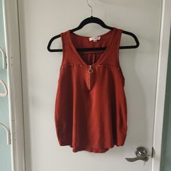 Ladies Rust Colored Chiffon Tank