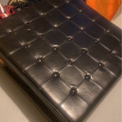 Black Leather Coffee Table  