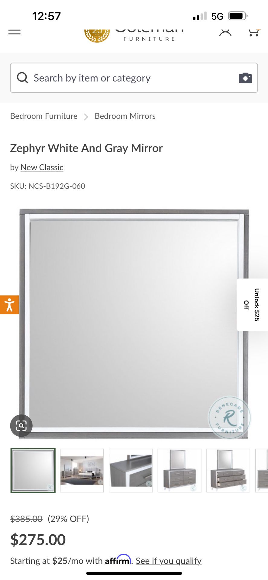 New Classic Gray And White Mirror