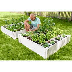 Vita 4'x4'x11" Modular Vinyl Garden with Planting Grid 2-pack $49.99