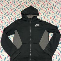 Nike Black and Gray Zip-Up Hoodie