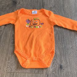Baby Gear “My First Halloween” Size 0-3 Months Baby One Piece Orange NEW