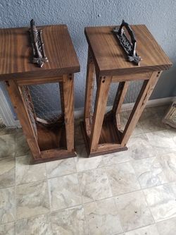Handmade wood lanterns