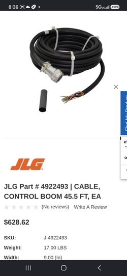 Cable control boom electrical harness