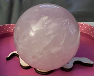 Large Rose Quartz Crystal Sphere
