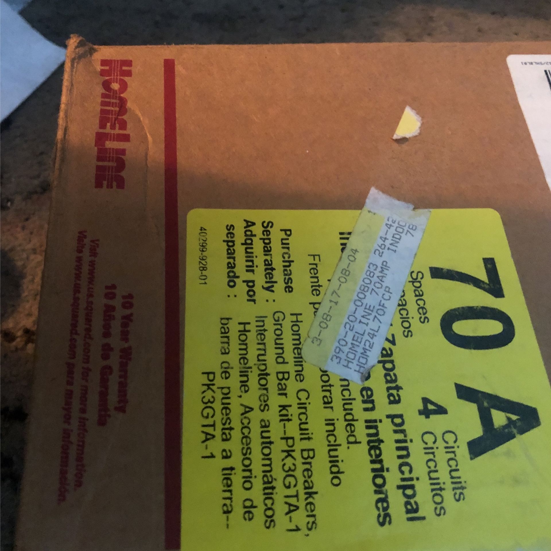 Square D Homeline 70A Load center Is