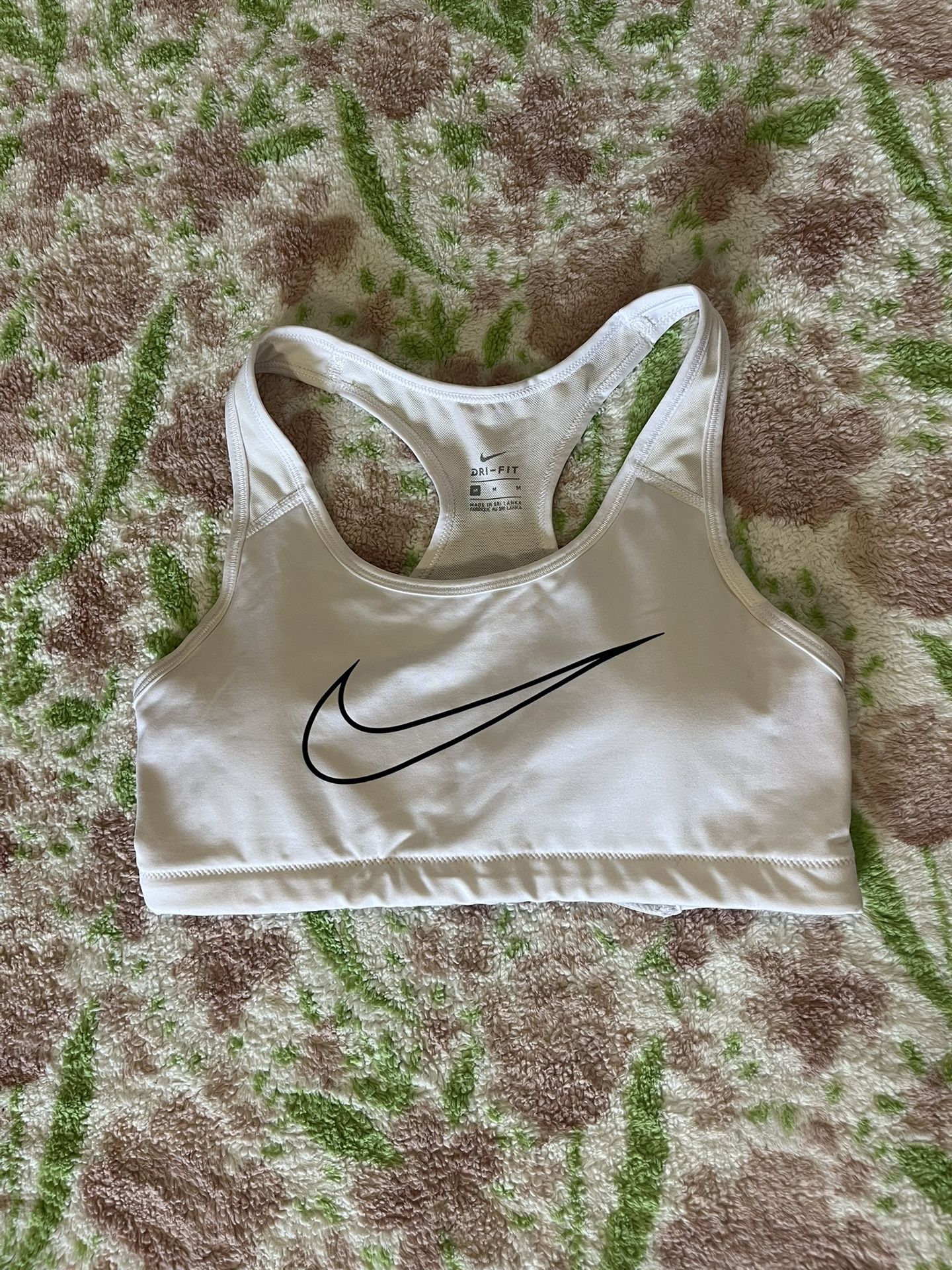 women’s activewear white Dri-Fit bra top - Nike
