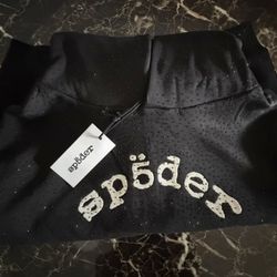 Sp5der Hoodie Black Rhinestone 