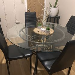 Glass Dining Table and Chairs