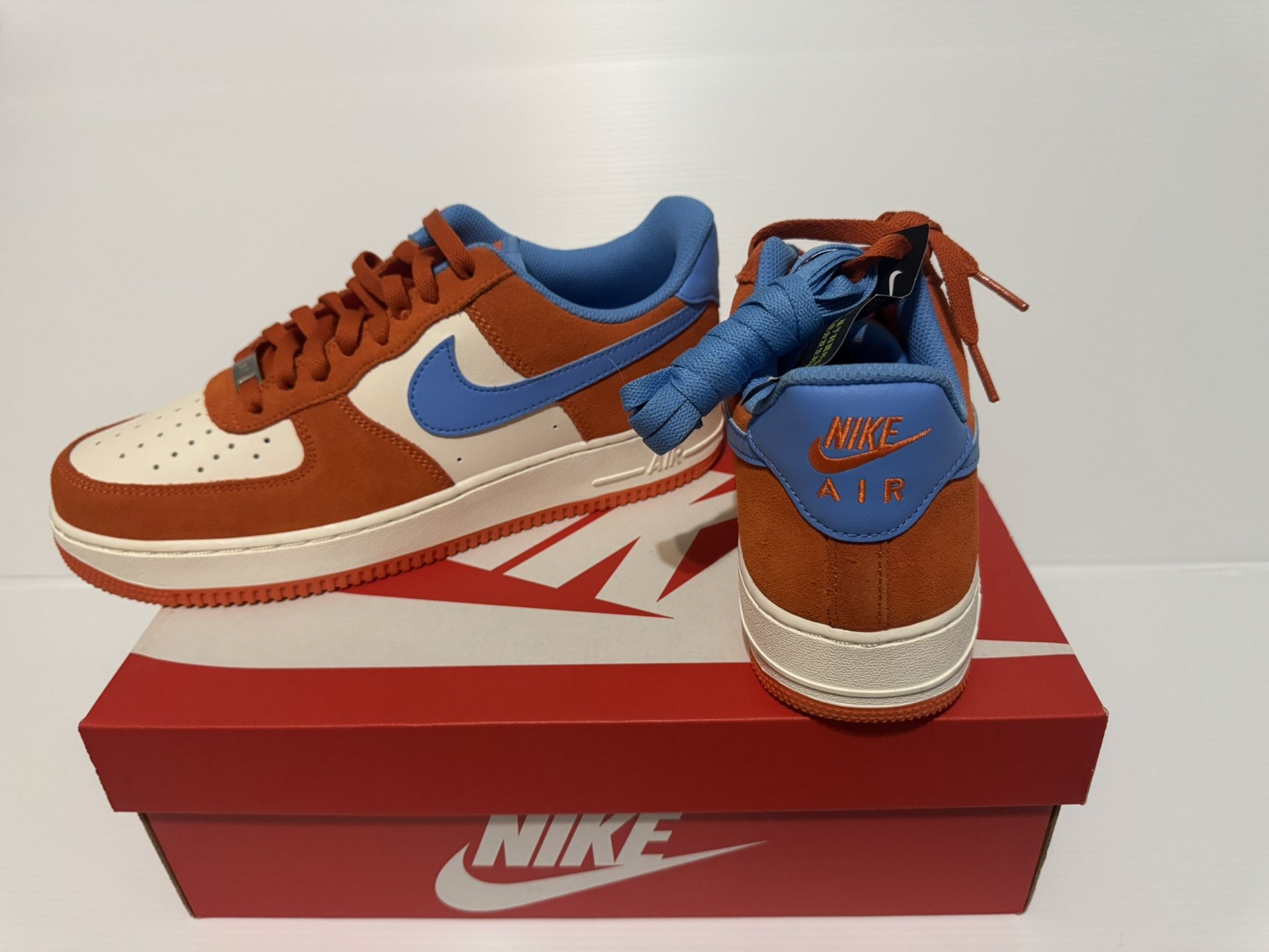 Nike Air Force 1 Low – Safety Orange/University Blue (Size 9.5) Brand New