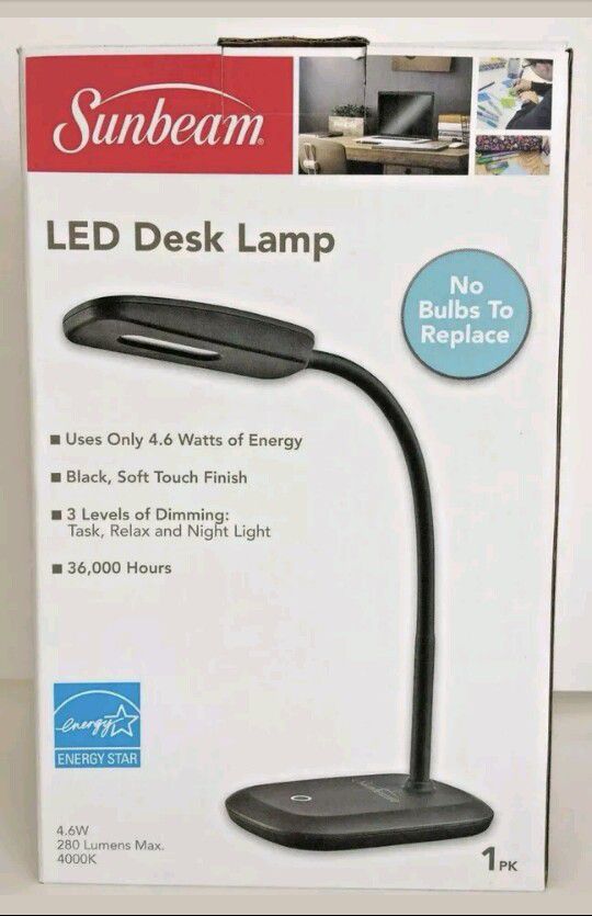 New Sunbeam LED Desk Lamp Flex Neck