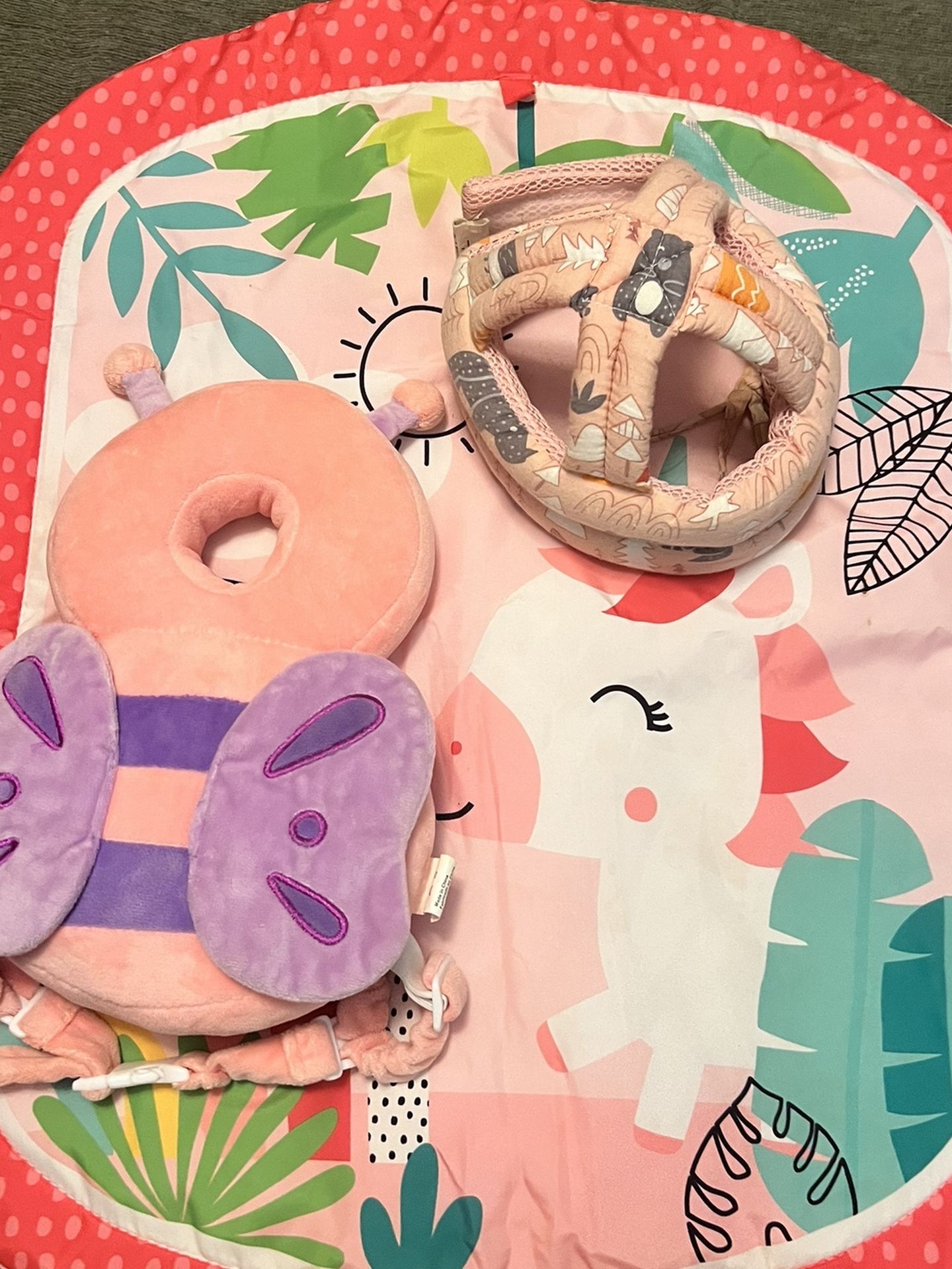 Baby Bump Head Protection And A Mat For Tummy Time