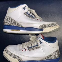 Nike Air Jordan 3 III Retro True Blue White 854261-106 Youth Shoes size 7Y