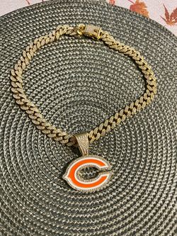 Chicago Bears Iced Out Cuban Link Necklace