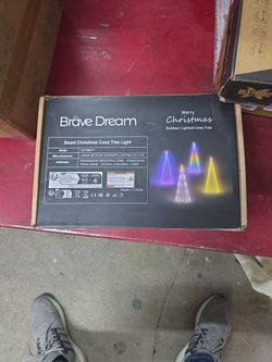 Brave Dream- Merry Christmas Outdoor Lighted Cone Tree- 12 Feet 