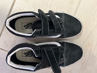 Vans Kids Black Suede Velcro Sneakers